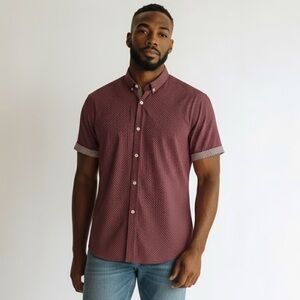 Cactus Man Ricky Singh Maroon Slim Fit Button Down Shirt~Men’s L~NWOT